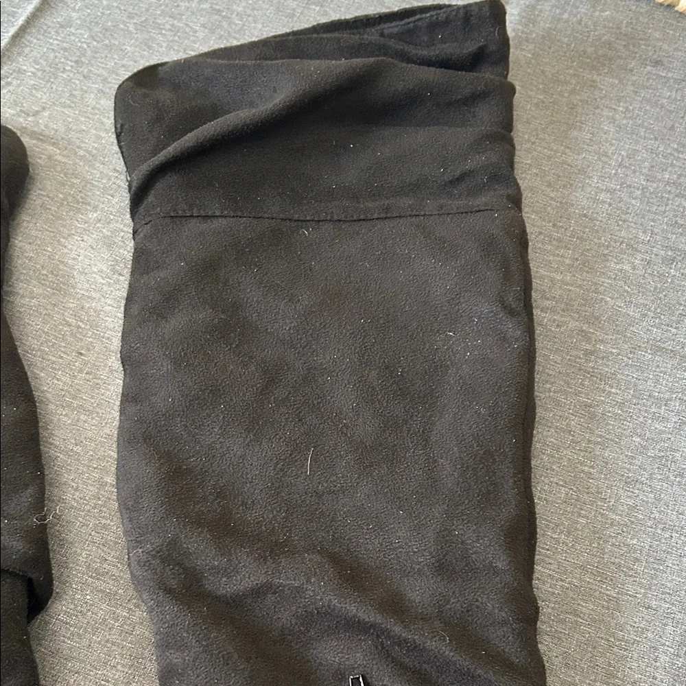Black Suede Women's Knee-High Boots - Picture 5 of 7